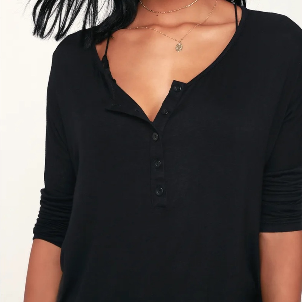 Lulus Greyson dolman long sleeve henley - Picture 2 of 9